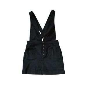 Free People Black Corduroy Overall Mini Dress - Size 6
